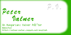 peter valner business card